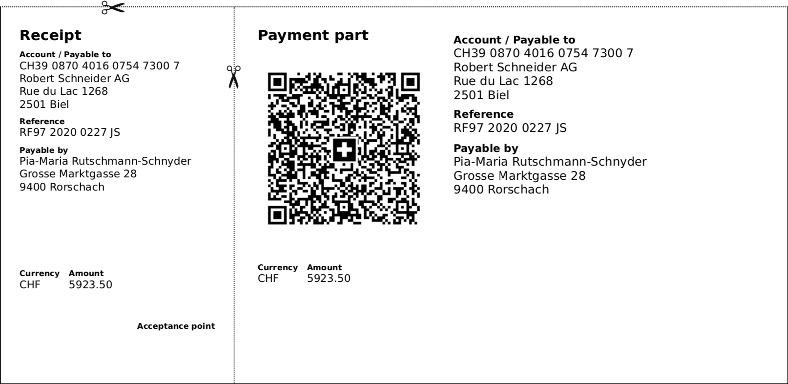 Swiss Invoice